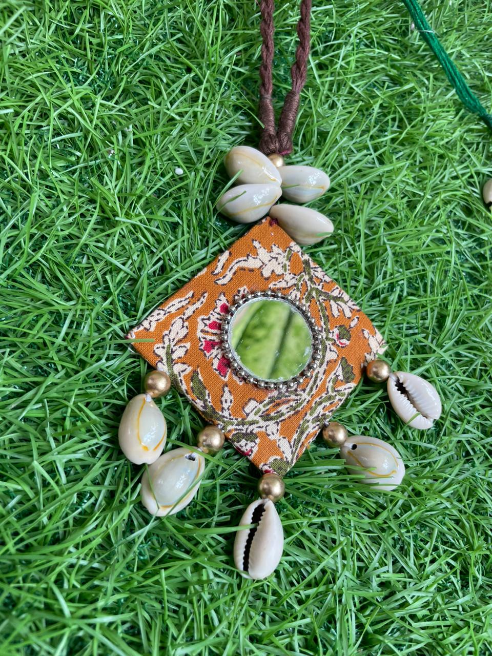 Orange Necklace - Hand-Printed