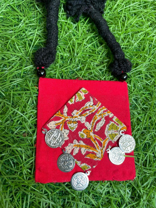 Red Necklace - Handprinted Jewelry