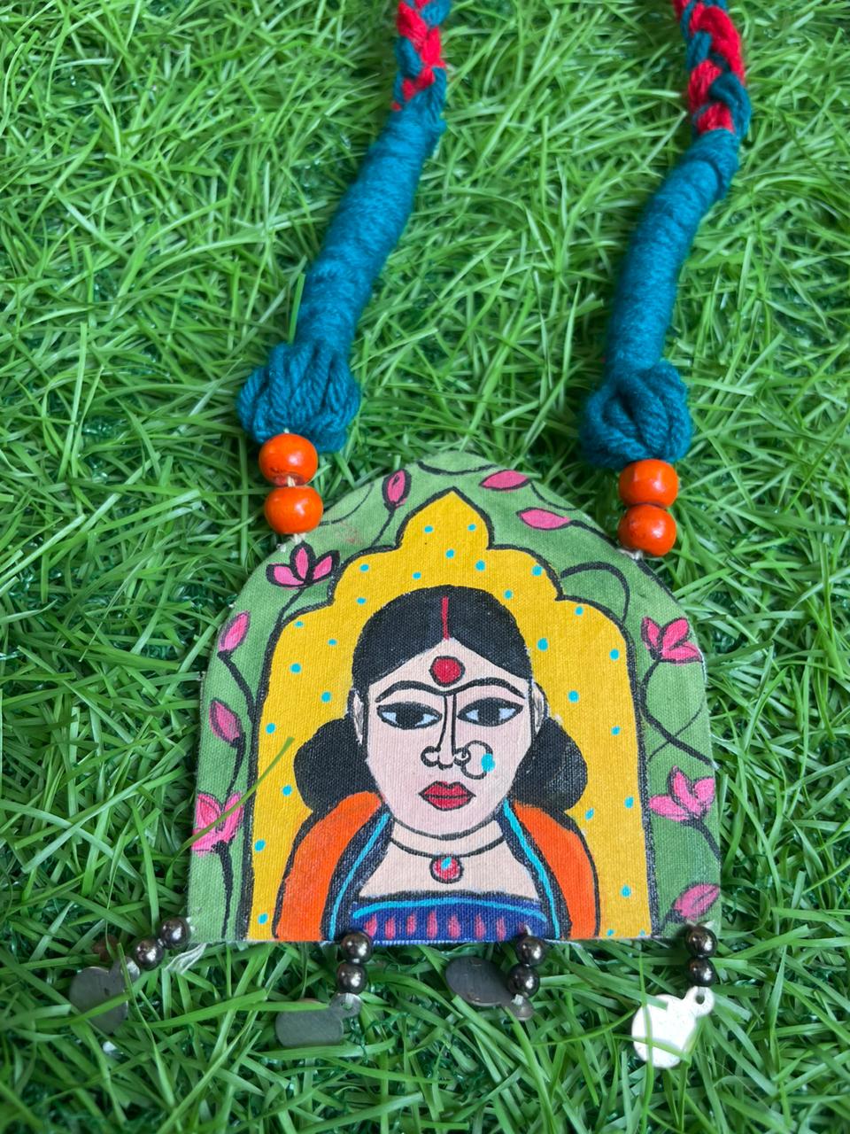 Green Hand-Printed Jewelry