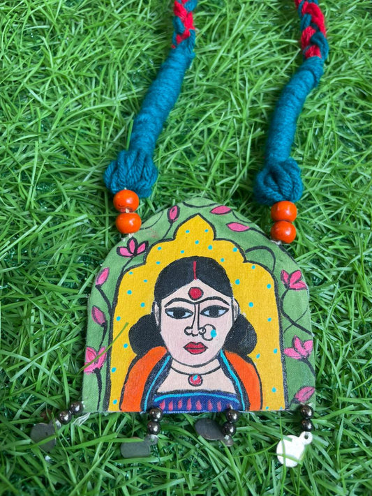 Green Hand-Printed Jewelry