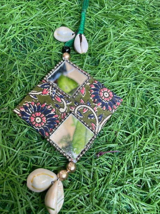Green Hand-Printed Necklace