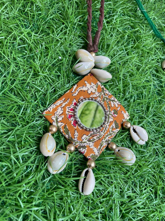 Orange Necklace - Hand-Printed